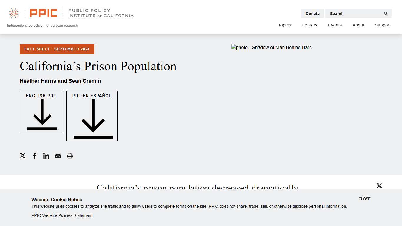 California's Prison Population - Public Policy Institute of California